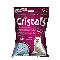 Силикагелевий наповнювач Cristals Fresh для котячого туалету з ароматом лаванди 9 л