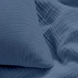 Комплект постільної білизни Cosas євро без простирадла муслін DENIM 200 x 220 см (Set_Muslin_026Denim_200_2) - мініатюра 4