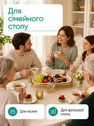 Сервірувальна керамічна підставка-таця 35×16 см для десертів і закусок (262762868) - мініатюра 6
