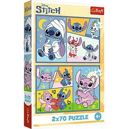 Пазли Trefl 2x70 Lilo&Stitch Зі Стічем не нудно 34444 Різнокольоровий