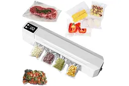 Вакуумний пакувальник пакетів Vacuum Sealer / Автоматичний побутовий вакууматор з пакетами, вакуумайзер для пакування та зберігання їжі - мініатюра 6