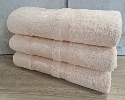 Набір турецьких бамбукових махрових рушників Zeron 3 штуки 70х140 Bamboo Peach - мініатюра 2