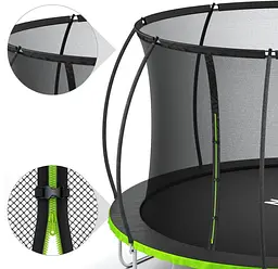 Батут із внутрішньою сіткою Zipro Jump Pro Premium 16 футів 496 см чорно-зелений (5902659843197) - мініатюра 4