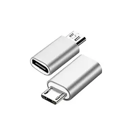 Адаптер Перехідник Type-C-мама на microUSB GT Gray (61518843241) - мініатюра 2