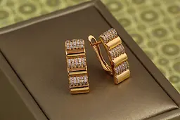 Сережки Xuping Jewelry Гармошка 1,8 см золотисті - мініатюра 2