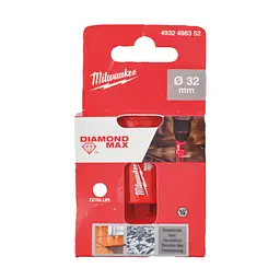 Коронка алмазна Diamond Plus/Max MILWAUKEE, діаметр 32,0мм (1/4'' Hex) (свердління з водою) - мініатюра 2