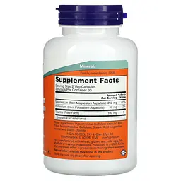 Аспартат магнію та калію NOW Magnesium & Potassium Aspartate with Taurine, 120 капсул - мініатюра 2