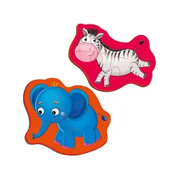 Магнітні бебі пазли "Зебра та слоненя" Vladi toys VT3208-12 - мініатюра 2