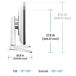 Монітор TFT 27 BenQ EX271U, 4K UHD, IPS, 165Гцб 1ms, HDMI, DP, USB-C, HAS, Pivot, чорно-білий - мініатюра 10
