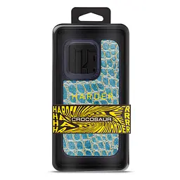 Кожаный чехол для Apple iPhone 15 Pro, Harder Crocosaur, синий, термополиуретан ТПУ + экокожа с текстурой крокодила, панель, защита корпуса, противоударный, микрофибра, рамка вокруг камеры, защита всего корпуса, (ARM76706) - мініатюра 3