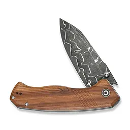Ніж складаний туристичний Civivi Placoid, (9.3 см) Damascus / Guibourtia Wood - мініатюра 3