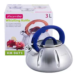 Чайник зі свистком Kamille KM-0671 3л синій - мініатюра 6