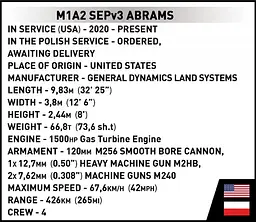 Конструктор Cobi Танк M1A2 SEPv3 Abrams, масштаб 1:35, 1017 деталей (COBI-2623) - мініатюра 10