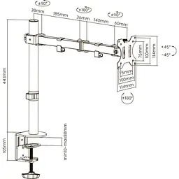 Настільне кріплення для монітора Brateck LDT12-C012N [107926] - мініатюра 12