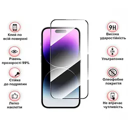 Скло захисне BeCover Apple iPhone 15 Pro Black (710593) - мініатюра 3