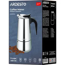 Гейзерна кавоварка Ardesto Gemini Apulia з нержавіючої сталі, 9 чашок (AR0809SS) - мініатюра 6