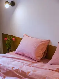 Комплект постільної білизни Ecotton Євро з вишивкою та кантом Brindal Rose в чохлі для зберігання рожевого кольору (25115) - мініатюра 3
