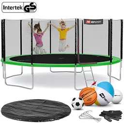 Батут Hop-Sport 16ft (488см) зелений із зовнішньою сіткою - мініатюра 2