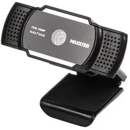 Веб-камера Maxxter WC-FHD-AF-01, 1.3 Mpx, 1920x1080, Auto-Focus, USB 2.0, вбудований мікрофон чорна (WC-FHD-AF-01)