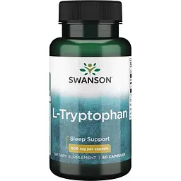 Амінокислота L-Tryptophan 500 mg, 60 капсул Swanson fit0022907 - мініатюра 1