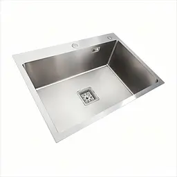 Кухонна мийка нержавійка Platinum Handmade 70x50 HSB (квадратний сифон 3,0/1,0), Нержавіюча сталь - мініатюра 2