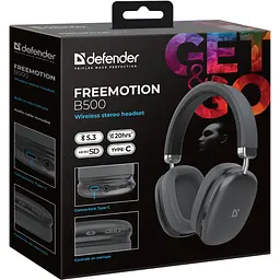 Гарнітура Defender FreeMotion B500 Bluetooth, Сіра - мініатюра 8