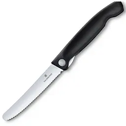 Кухонний ніж Victorinox SwissClassic Foldable Paring лезо 11см хвил. з чорн. ручкою (блістер)