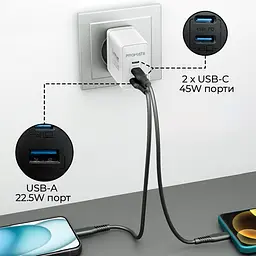 Зарядний пристрій Promate PowerPort 45W Білий - мініатюра 4