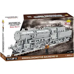 Конструктор Cobi Локомотив Kriegslokomotive Class 52 масштаб 1:35, 2476 деталей (COBI-6281)