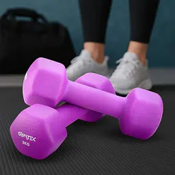 Гантелі для фітнесу неопренові Gymtek Hex 2х3кг фіолетовий - мініатюра 4