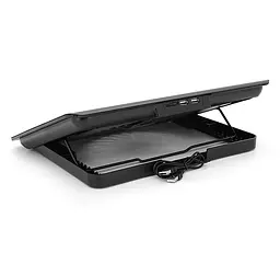 Охолоджувальна підставка для ноутбука 15.6 дюйма Ice Coorel A-18 2xUSB Black - мініатюра 2