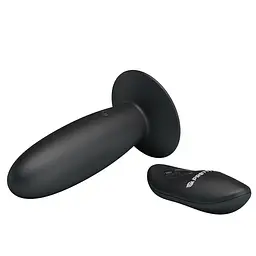 Анальна пробка Pretty Love Remote Control Vibrating 11 см (чорний) - мініатюра 2