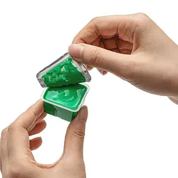 Набір гуашевих фарб HIMI Jelly Cup 18x30 мл, 3 пензлі, зелений пластиковий пенал (6976939683505) - мініатюра 4