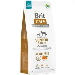 Сухий корм Brit Care Dog Grain-free Senior & Light для старіючих собак беззерновий з лососем 12 кг