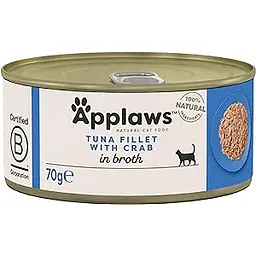 Консервований корм для котів Applaws Tuna Fillet with Crab in Broth з тунцем та крабом 70 г