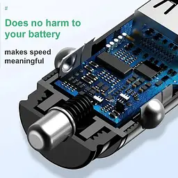Автозарядний адаптер у машину 2 порти Baseus Circular Plastic 2*USB-A 30W CCYD-A01 - мініатюра 6