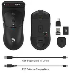Комп'ютерна миша Bloody бездротова R72 Pro Duo Black teh0020410 - мініатюра 8