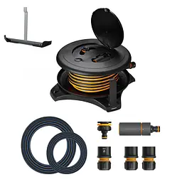 Котушка зі шлангом Fiskars Solid Waterwheel M (1/2"), 20 м + настінне кріплення (1059608)