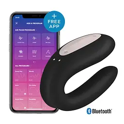 Смарт-вібратор для пар Satisfyer Double Joy Black із широким кліторальним стимулятором - мініатюра 3