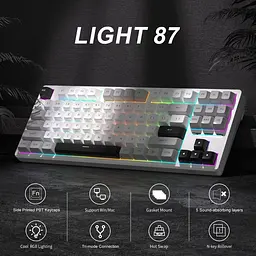 Клавіатура MageGee Light 87 RGB Blue Whale Switch Wireless (6971969728431-UA) Star White (G-000003944) - мініатюра 2