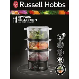 Пароварка Russell Hobbs Kitchen Collection 400 Вт чорний (26530-56) - мініатюра 3