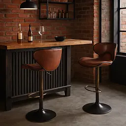 Комплект барних стільців Costway Dan зі спинкою в стилі Loft - мініатюра 3