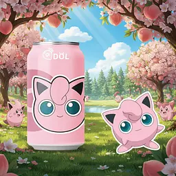 Газований напій Qdol Pokemon Peach Jigglypuff 330 мл - мініатюра 3