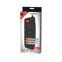 Мережевий фільтр живлення REAL-EL RS-10 Protect, 1.8m, black (EL122300038) - мініатюра 8