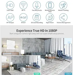 IP-камера автоматичного стеження SriHome SH025 1080P AI Білий EU Plug - мініатюра 6