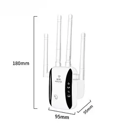 Wi-Fi роутер підсилювач сигналу Repeater 2.4G 5G 1200Mbps з виделкою для розетки Білий - мініатюра 2