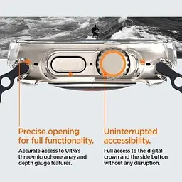 Захисний чохол Spigen Ultra Hybrid Designed Case Crystal Clear with Full Coverage Screen Protector для Apple Watch Ultra/Ultra 2 49 mm (ACS05459) - мініатюра 5