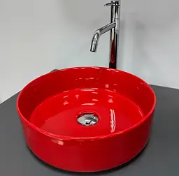 Умивальник VBI Prato накладний 36x36 см red glossy VBI-011416 - мініатюра 4