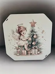 Подарункова коробка квадратна (ХДФ) 19x19x10 см. №45