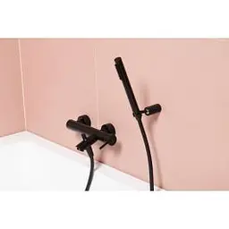 Змішувач для ванни Paffoni Light із регульованим душовим гарнітуром black matt LIG023NO, Чорний матовий - мініатюра 9